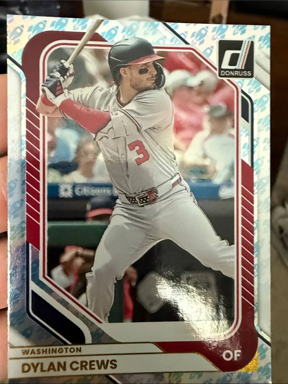Rocket emoji Donruss Dylan Crews Baseball Card - Red, White, Blue